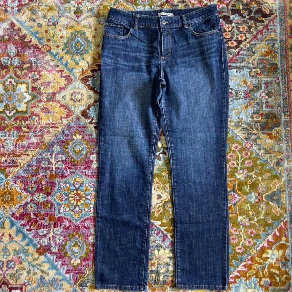 Chico's Denim Jeans Women's 15 Slim Fit‎ Dark Wash High Rise